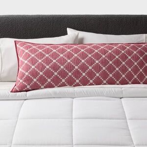 Body Pillow Cover Reversible Matelasse Red LatticeThreshold NEW